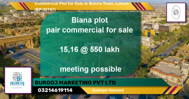 Commercial Plot for Sale in Bahria Town, Lahore - (BP-92747)