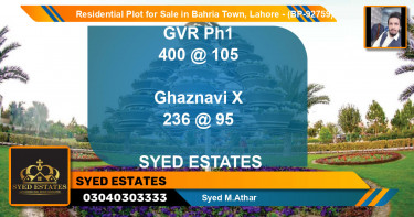 Residential Plot for Sale in Bahria Town, Lahore - (BP-92759)