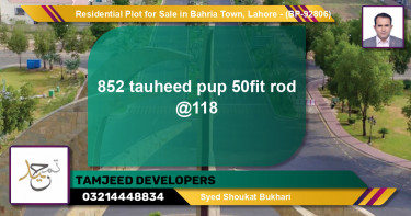 Residential Plot for Sale in Bahria Town, Lahore - (BP-92806)