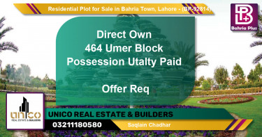 Residential Plot for Sale in Bahria Town, Lahore - (BP-92814)