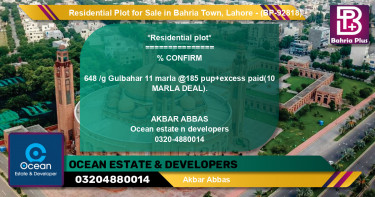 Residential Plot for Sale in Bahria Town, Lahore - (BP-92818)