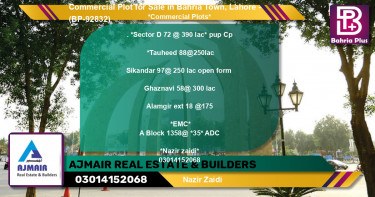 Commercial Plot for Sale in Bahria Town, Lahore - (BP-92832)