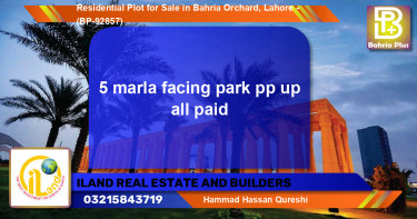 Residential Plot for Sale in Bahria Orchard, Lahore - (BP-92857)