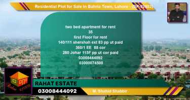 Residential Plot for Sale in Bahria Town, Lahore - (BP-92892)