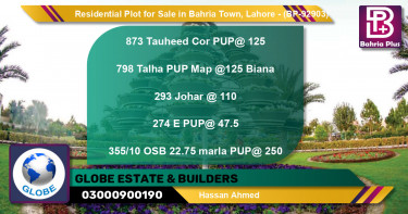 Residential Plot for Sale in Bahria Town, Lahore - (BP-92903)