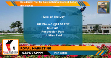 Residential Plot for Sale in Bahria Orchard, Lahore - (BP-92962)
