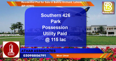 Residential Plot for Sale in Bahria Orchard, Lahore - (BP-92985)