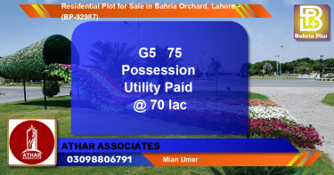 Residential Plot for Sale in Bahria Orchard, Lahore - (BP-92987)