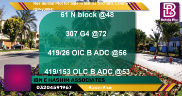 Residential Plot for Sale in Bahria Orchard, Lahore - (BP-93004)