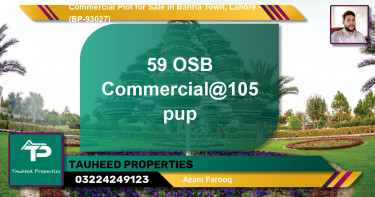 Commercial Plot for Sale in Bahria Town, Lahore - (BP-93027)