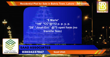 Residential Plot for Sale in Bahria Town, Lahore - (BP-93041)