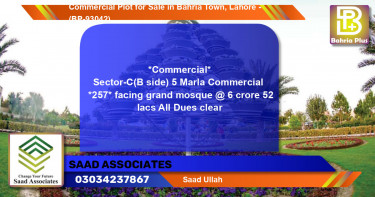 Commercial Plot for Sale in Bahria Town, Lahore - (BP-93042)