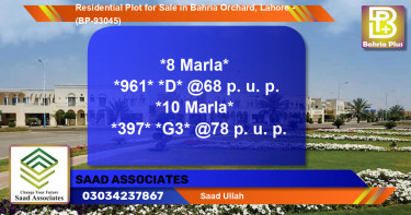 Residential Plot for Sale in Bahria Orchard, Lahore - (BP-93045)