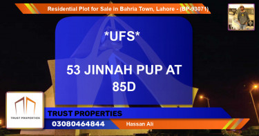 Residential Plot for Sale in Bahria Town, Lahore - (BP-93071)