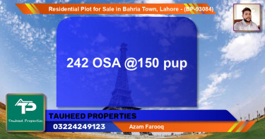 Residential Plot for Sale in Bahria Town, Lahore - (BP-93084)