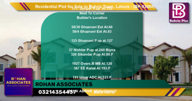 Residential Plot for Sale in Bahria Town, Lahore - (BP-93088)