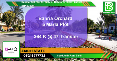 Residential Plot for Sale in Bahria Orchard, Lahore - (BP-93099)