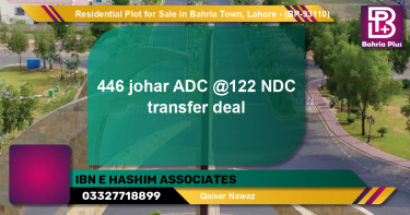 Residential Plot for Sale in Bahria Town, Lahore - (BP-93110)