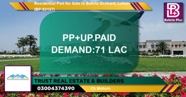 Residential Plot for Sale in Bahria Orchard, Lahore - (BP-93157)