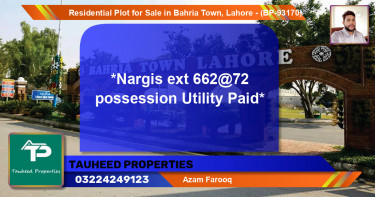 Residential Plot for Sale in Bahria Town, Lahore - (BP-93170)