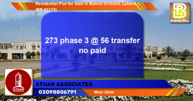 Residential Plot for Sale in Bahria Orchard, Lahore - (BP-93175)