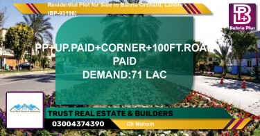 Residential Plot for Sale in Bahria Orchard, Lahore - (BP-93196)