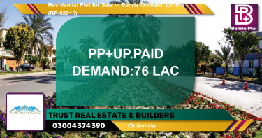 Residential Plot for Sale in Bahria Orchard, Lahore - (BP-93215)