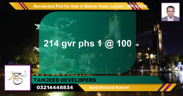 Residential Plot for Sale in Bahria Town, Lahore - (BP-93229)