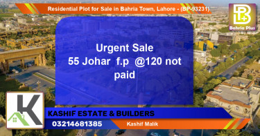 Residential Plot for Sale in Bahria Town, Lahore - (BP-93231)