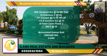Residential Plot for Sale in Bahria Town, Lahore - (BP-93264)