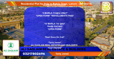 Residential Plot for Sale in Bahria Town, Lahore - (BP-93278)