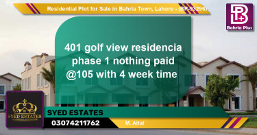 Residential Plot for Sale in Bahria Town, Lahore - (BP-93296)