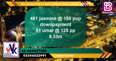 Residential Plot for Sale in Bahria Town, Lahore - (BP-93316)