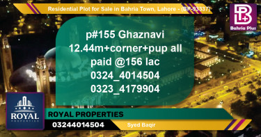 Residential Plot for Sale in Bahria Town, Lahore - (BP-93337)