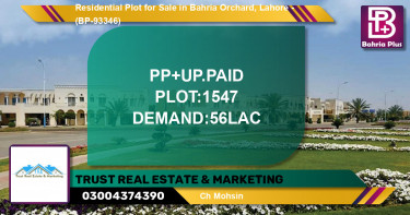 Residential Plot for Sale in Bahria Orchard, Lahore - (BP-93346)