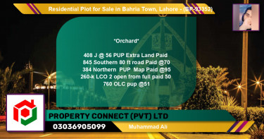 Residential Plot for Sale in Bahria Town, Lahore - (BP-93352)