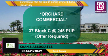 Commercial Plot for Sale in Bahria Orchard, Lahore - (BP-93358)