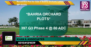 Residential Plot for Sale in Bahria Orchard, Lahore - (BP-93359)