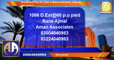 Residential Plot for Sale in Bahria Orchard, Lahore - (BP-93362)