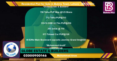 Residential Plot for Sale in Bahria Town, Lahore - (BP-93363)