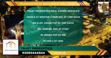Residential Plot for Sale in Bahria Town, Lahore - (BP-93371)