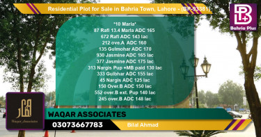 Residential Plot for Sale in Sector E - Rafi Block -  Bahria Town, Lahore - (BP-93381)