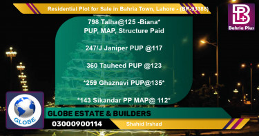 Residential Plot for Sale in Bahria Town, Lahore - (BP-93388)