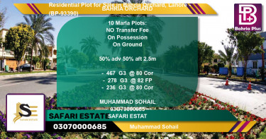 Residential Plot for Sale in Bahria Orchard, Lahore - (BP-93390)