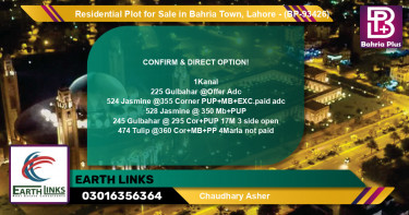 Residential Plot for Sale in Bahria Town, Lahore - (BP-93426)
