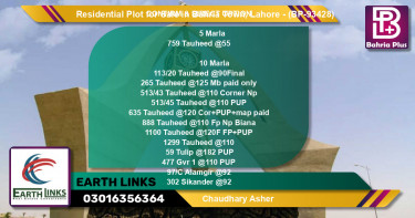 Residential Plot for Sale in Bahria Town, Lahore - (BP-93428)
