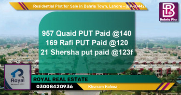 Residential Plot for Sale in Bahria Town, Lahore - (BP-93442)