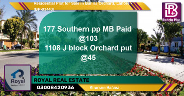 Residential Plot for Sale in Bahria Orchard, Lahore - (BP-93443)