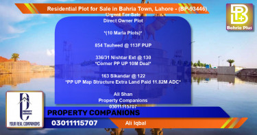 Residential Plot for Sale in Bahria Town, Lahore - (BP-93446)
