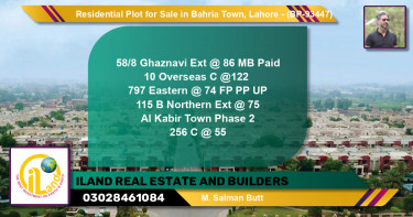 Residential Plot for Sale in Bahria Town, Lahore - (BP-93447)